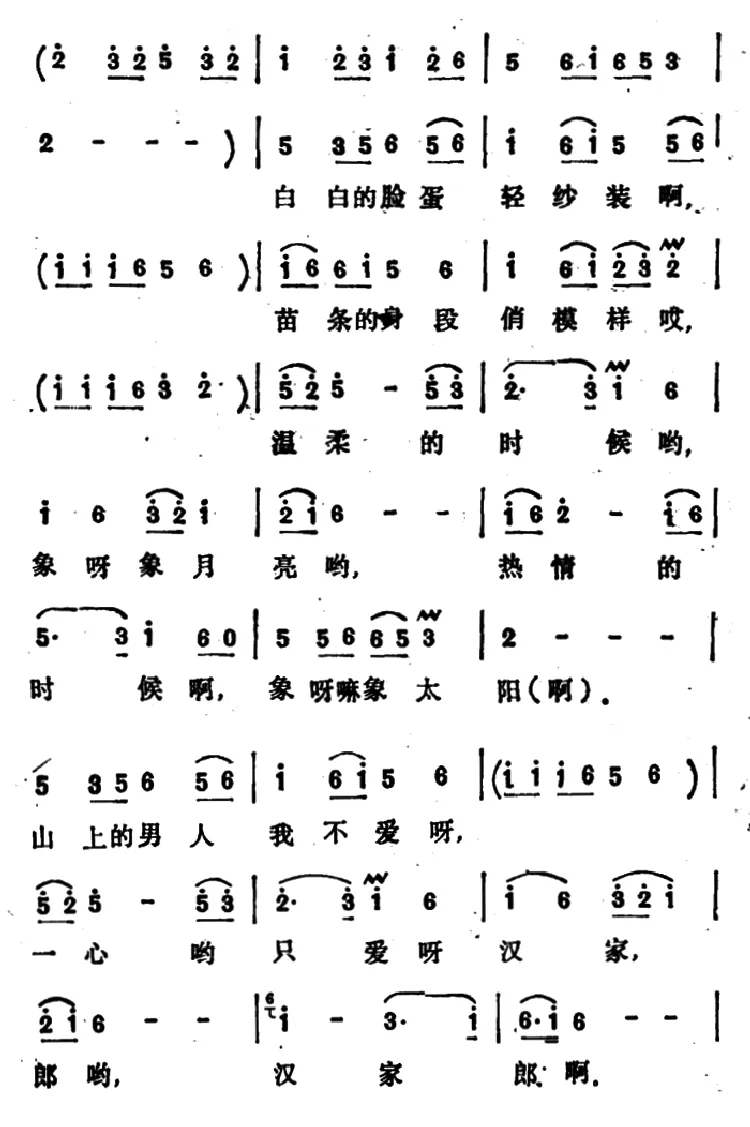 愿嫁汉家郎