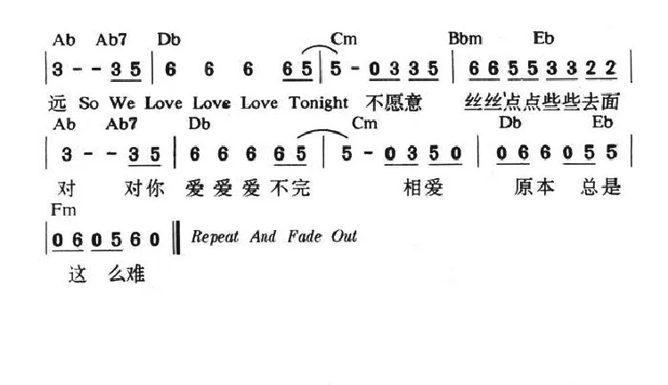对你爱不完（带和弦）