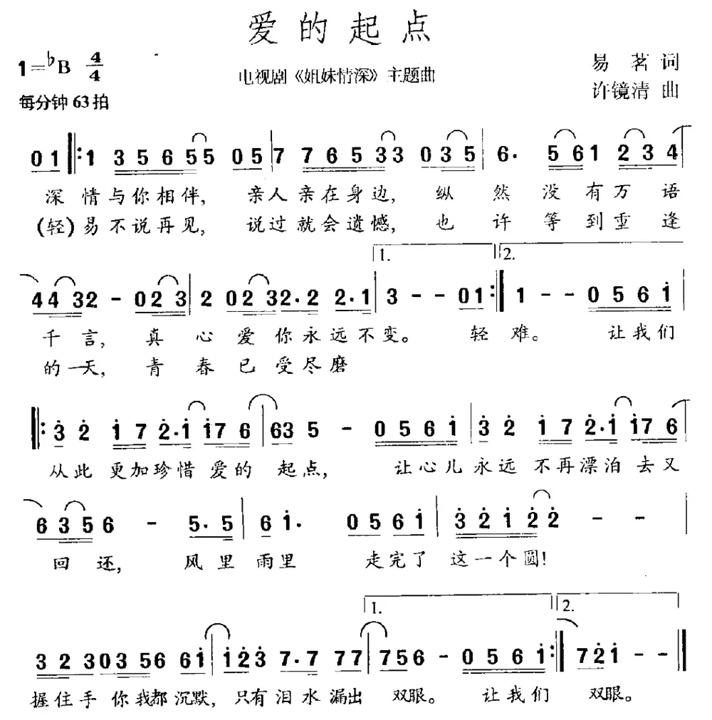 爱的起点（电视剧《姐妹情深》主题曲）