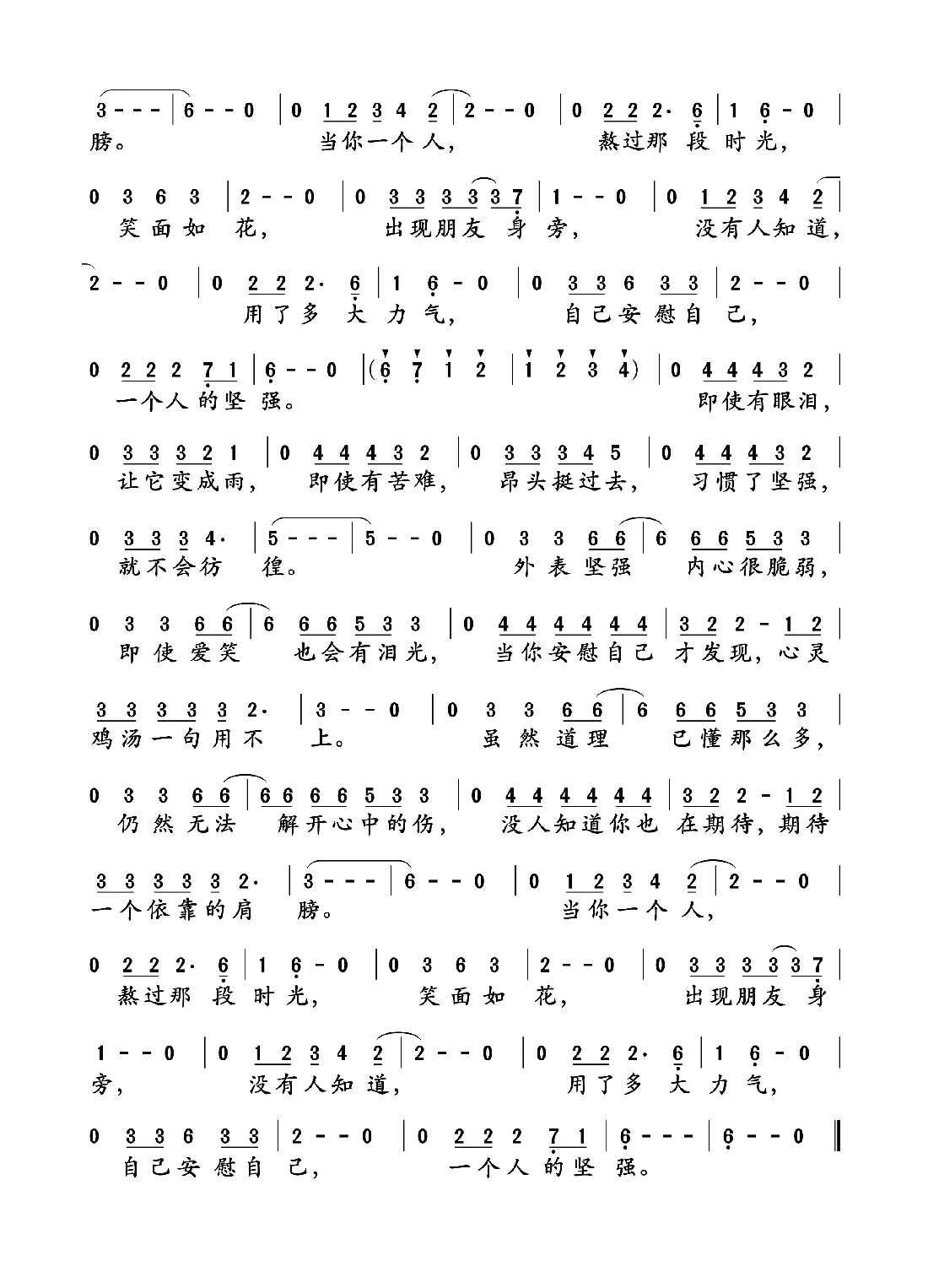 一个人的坚强（孙世彦词曲）